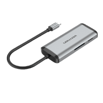 [CLEARANCE] Vention 5 in 1 USB Type-C Adapter Hub Multifunctional with 3 High Speed 5Gbps USB 3.0 Ports, Fast Charging 87W USB Type C Power Delivery, and SD/microSD Card Reader for PC and Laptops
