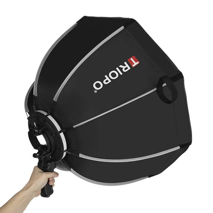 Triopo KS65 (65cm) Portable Octagon Softbox with Honeycomb Grid for Canon Speedlite, Nikon, Yongnuo, and Godox Speedlight - Studio Photography Lighting & Equipment