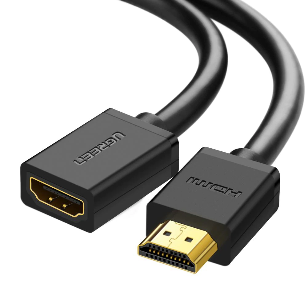 UGREEN HDMI 1.4 Male to Female Video Extension Cable (0.5M, 1M, 2M, 3M) with Pure Copper Core, Multi-Layer Shielding, Gold Plated Connectors for PC, Laptop, TV, Display Monitor, Projector, etc. | 10140 10141 10142 10145