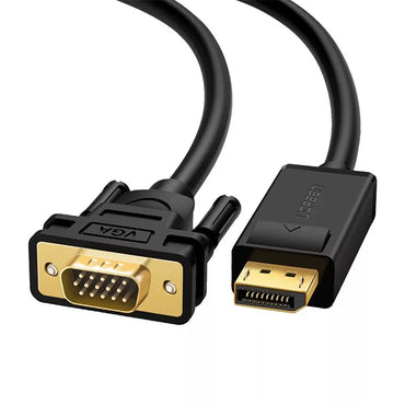 [CLEARANCE] UGREEN 1080P 60Hz DisplayPort DP Male to VGA Male Gold-Plated Cable Connector Black 1.5 Meters for PC, Laptop, Projector (1.5M) | 10247