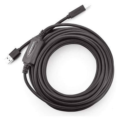 [CLEARANCE] UGREEN USB 2.0 A Male to B Male Active Printer Cable 480Mbps with Built-in Amplifier Extender for TV, Projector, Monitor (15M) | 10362