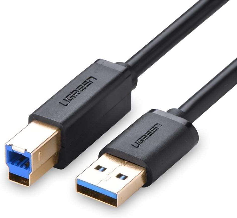 UGREEN USB 3.0 Male A to Male B Gold Plated Print Cable 2 Meters with 5Gbps Transfer Speed, Plug and Play for PC, Scanner, Printers (2M) | 10372