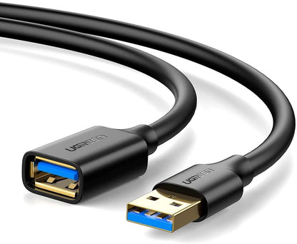UGREEN USB 3.0 Male to Female Gold Plated Extension Cable with 5Gbps Transfer Speed for PC, Game Consoles, Monitors (Available in 0.5, 1M, 1.5M, 2M, 3M)