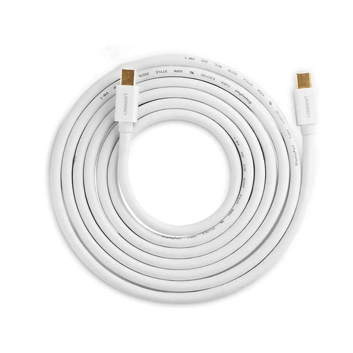 UGREEN Mini DisplayPort DP Male to Male Gold-plated Cable 2 Meters 8.64Gbps Plug and Play for Computers, Monitor, Projector, HDTV (White) (2M) | 10429