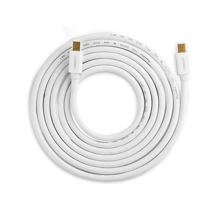 [CLEARANCE] UGREEN Mini DisplayPort DP Male to Male Gold-plated Cable 2 Meters 8.64Gbps Plug and Play for Computers, Monitor, Projector, HDTV (White) (2M) | 10429