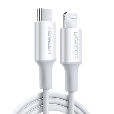 [CLEARANCE] UGREEN USB C to Lightning Cable MFi 3A Fast Charging 1M Cable Compatible with iOS Apple Devices (White) | 10493