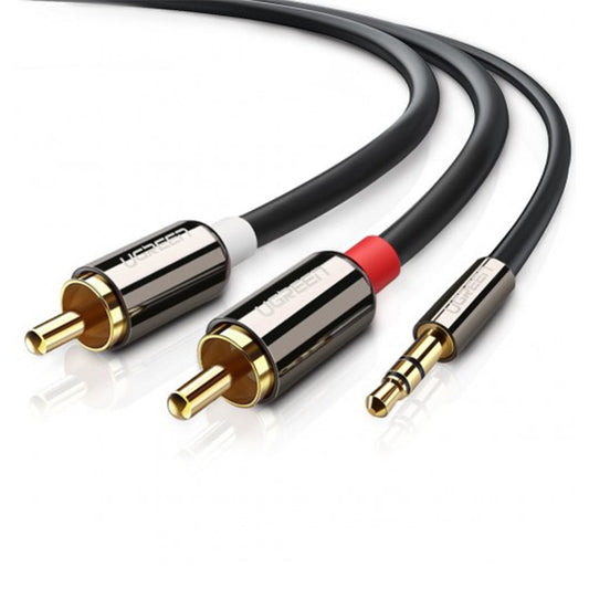 UGREEN 3.5mm Male to 2RCA Gold-Plated Audio Jack AUX Splitter Cable for Audio Equipment, PC, Laptops, Smartphones Available in 1M, 1.5M, 2M, 3M, 5M | 10749, 10583, 10584, 10590, 10591