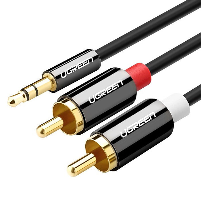 UGREEN 3.5mm Male to 2RCA Gold-Plated Audio Jack AUX Splitter Cable for Audio Equipment, PC, Laptops, Smartphones Available in 1M, 1.5M, 2M, 3M, 5M | 10749, 10583, 10584, 10590, 10591