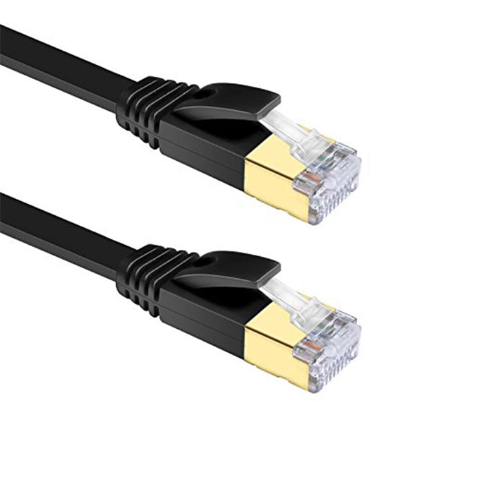 UGREEN CAT7 10Gbps 600Mhz U/FTP Ethernet Gold Plated Flat RJ45 Lan Cable for PC, Windows, Mac (Available in 0.5M to 15m) (Black) | 30738 11260 11261 11262 11264 11265