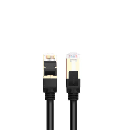 [CLEARANCE] UGREEN CAT7 10Gbps 600Mhz STP Ethernet Gold Plated Flat RJ45 Network Lan Cable for PC, Windows (Black) (1M) | 11268