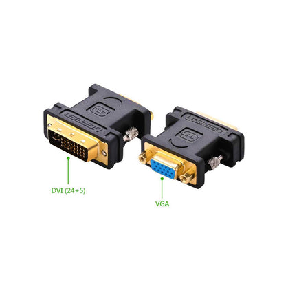 [CLEARANCE] UGREEN 1080P 60Hz DVI 24+5 Male to VGA Female Gold-Plated Adapter Converter Compatible with Monitors and Projectors | 20122