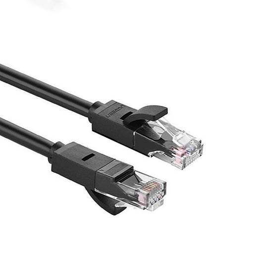 UGREEN CAT6 U/UTP RJ45 1000Mbps Ethernet Gold-Plated Round LAN Cable 0.5 Meters for PC, Xbox, PS3, Laptop (0.5M) (Black) | 20158