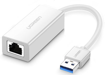 [CLEARANCE] UGREEN USB 3.0 Male to Ethernet Network Adapter RJ45 Female LAN 1000Mbps for Windows 8.1/8/7/Vista/XP Mac Linux (White) | 20255 |