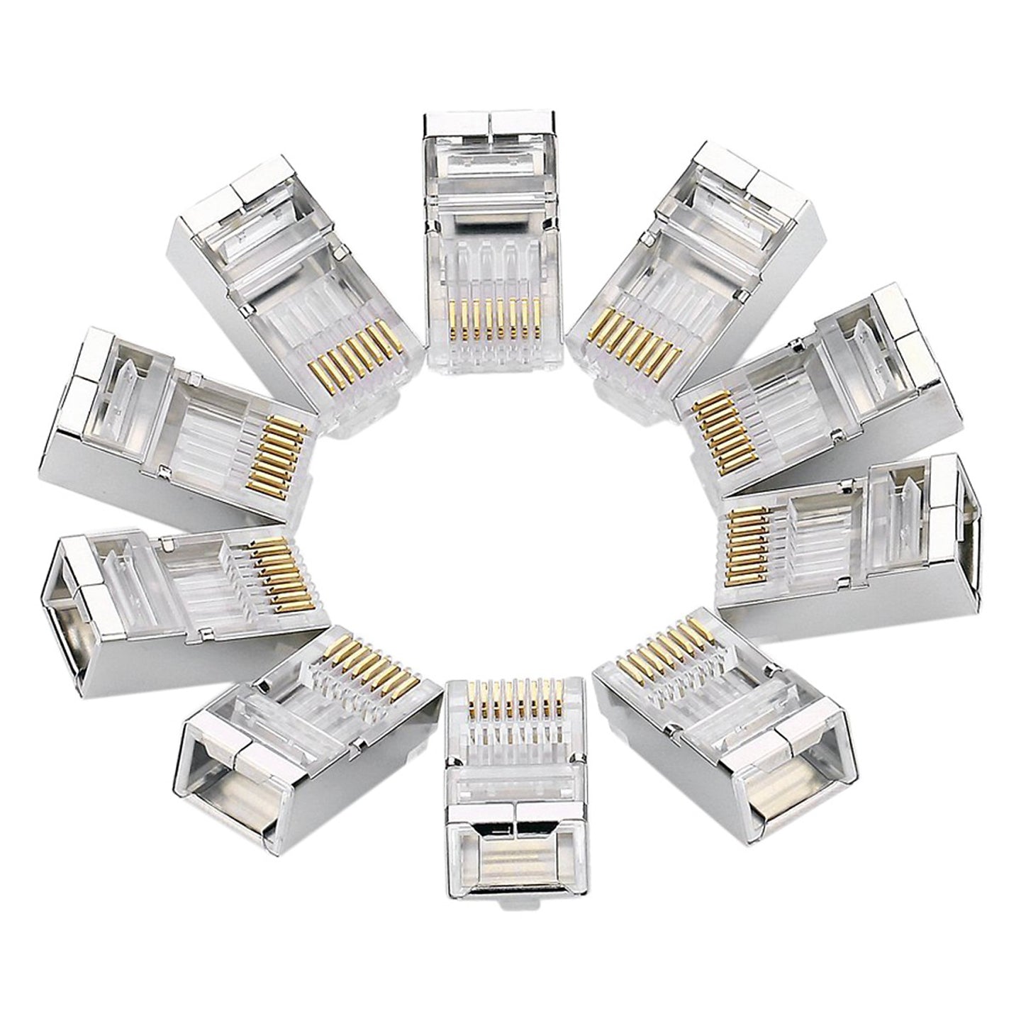 UGREEN CAT6 Shielding Crystal Head RJ45 Ethernet Network Adapter Crimp Connector (10 Pieces) | 20333