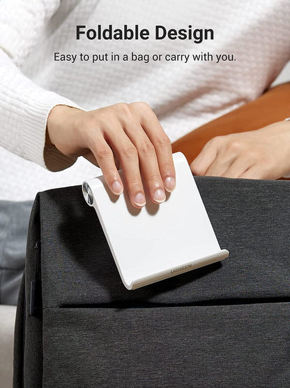 [CLEARANCE] UGREEN Multi-Angle Adjustable Phone Tablet Holder Foldable Desk Stand for 4" to 11" Devices (Black)