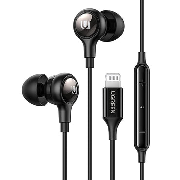 UGREEN Wired In-Ear Earphones 3.5mm/Type C/Lightning Connector with Microphone, Noise Isolation, Sensitive Wire Control for Smartphones, Tablets, Laptop | 30631, 30637, 30638