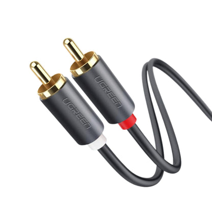 UGREEN 2 RCA Male to Male Stereo Audio Jack Gold-Plated Cable for Audio, Amplifier, TV, DVD Devices (1M, 1.5M 2M, 3M, 5M) - Black | 30747 10517 10518 10519 10520
