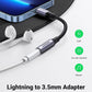 UGREEN Lightning Male to 3.5mm Female 10CM Nylon-Braided Audio AUX Headphone Jack Adapter for Smartphones | 30756
