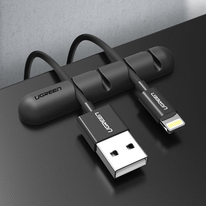 [CLEARANCE] UGREEN Four Clips Desktop Cable Organizer with Back-Adhesive for USB Cables, Power Cords, Smartphone Charging Cables, Audio Cables (2-Pieces) | 30762