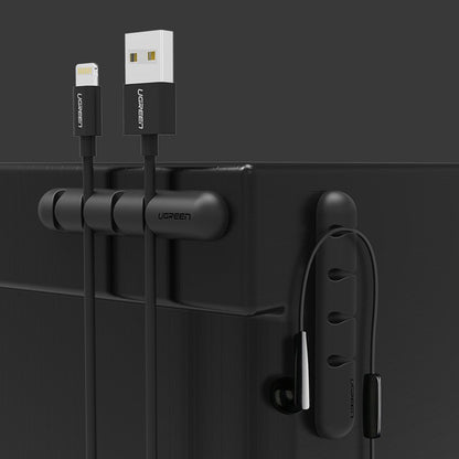 [CLEARANCE] UGREEN Four Clips Desktop Cable Organizer with Back-Adhesive for USB Cables, Power Cords, Smartphone Charging Cables, Audio Cables (2-Pieces) | 30762