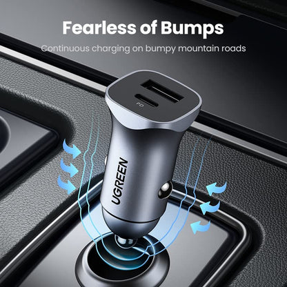[CLEARANCE] UGREEN 24W PD Dual USB Port Fast Car Charger Adapter Compatible with Mobile Devices, Tablets, Dash Camera (Space Gray) | 30780
