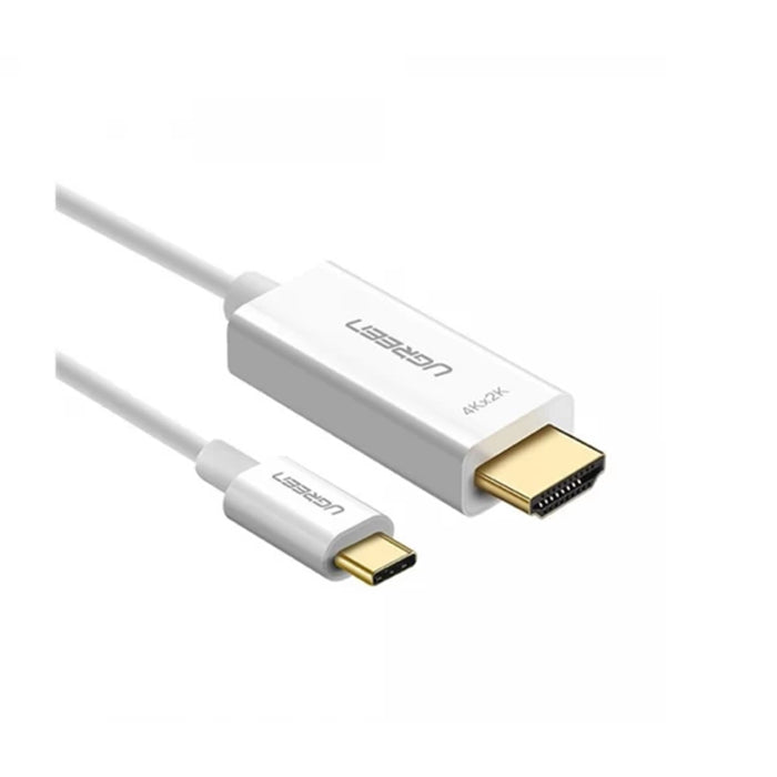 UGREEN 4K 30Hz USB Type C to HDMI Male Gold-Plated Video/Audio Sync Cable 1.5 Meters with Multiple Diplay Mode, Plug and Play for Laptop, HDTV, Monitor, Projector (1.5M) (White) | 30841