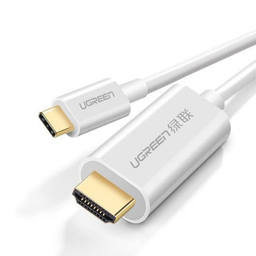 [CLEARANCE] UGREEN 4K 30Hz USB Type C to HDMI Male Gold-Plated Video/Audio Sync Cable 1.5 Meters with Multiple Diplay Mode, Plug and Play for Laptop, HDTV, Monitor, Projector (1.5M) (White) | 30841