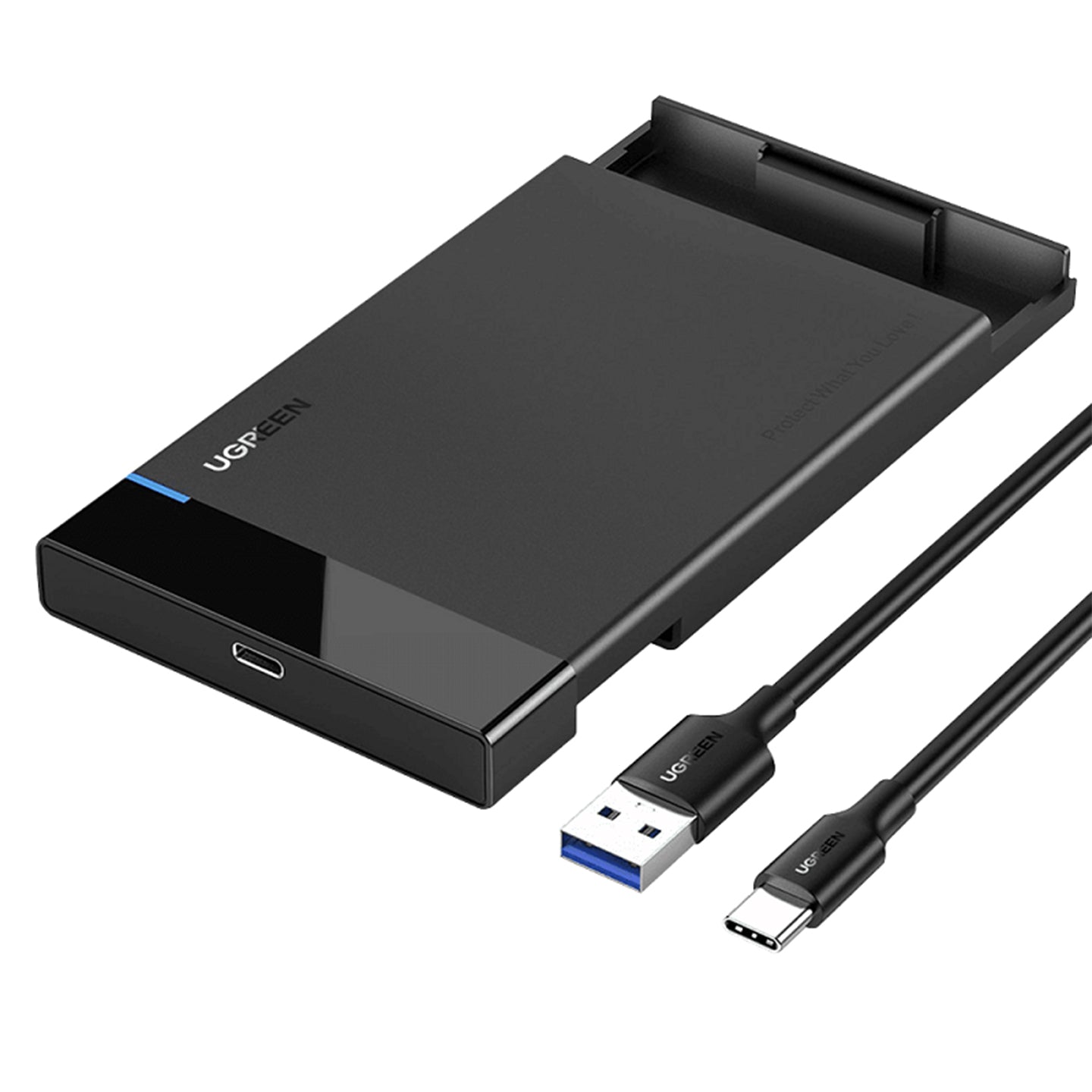 UGREEN External Hard Drive Enclosure 2.5" with Micro-B to USB-A 3.0 Cable, 5Gbps Transfer Speed and Maximum Capacity of 6TB Compatible with Windows and Mac | 30848