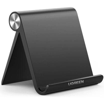 [CLEARANCE] UGREEN Multi-Angle Adjustable Phone Tablet Holder Foldable Desk Stand for 4" to 11" Devices (Black)