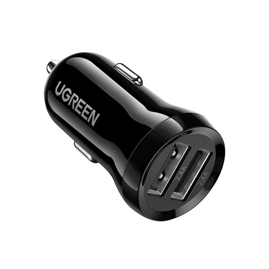 UGREEN Dual USB Car Charger 24W 4.8A Fast Charging Adapter with Overcharge / Short Circuit Protection, Fireproof ABS Housing for 12V 24V Cars