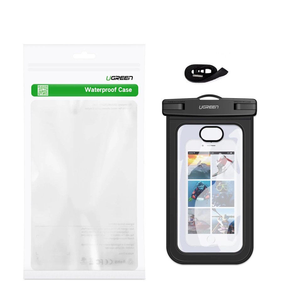 UGREEN Universal Phone Case Cover Pouch IPX8 Waterproof (Max 6.0ft) with High Transparency PVC Material for Responsive Touchscreen | 50919