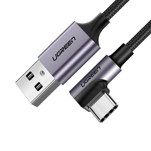 UGREEN USB 2.0 Male to Type C Angled Cable 90 Degree 3A Quick Charging 480Mbps Data Transfer Cord for Smartphones, PC (0.5M, 1M, 2M) | 50940, 50941, 50942
