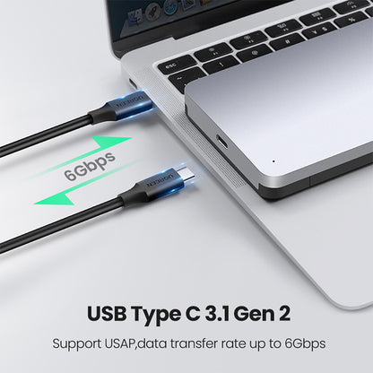 [CLEARANCE] UGREEN 6TB USB 3.0 to C Cable 3.1 Gen 2 External Hard Drive Enclosure 2.5 Inches SATA III Aluminum Case with UASP Support, 6Gbps Transfer Speed for PC, TV, PS4, Router