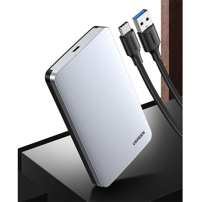 [CLEARANCE] UGREEN 6TB USB 3.0 to C Cable 3.1 Gen 2 External Hard Drive Enclosure 2.5 Inches SATA III Aluminum Case with UASP Support, 6Gbps Transfer Speed for PC, TV, PS4, Router