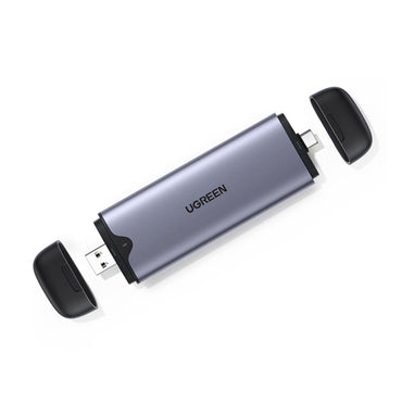 UGREEN 2-In-1 USB-A and USB-C M.2 (M/M&K-Key) Plug and Play External SSD Solid State Drive Enclosure with 10Gbps Transfer Speed for Laptop, Computer, Tablet, Smartphones (fits 2242 and 2280 SSDs) | 70532