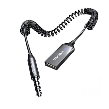 [CLEARANCE] UGREEN USB A Male to 3.5mm Jack Audio Bluetooth Receiver with Built-in Microphone 20KHz Aux Adapter for Phone, Car, Tablet (1.2M) (Space Gray)