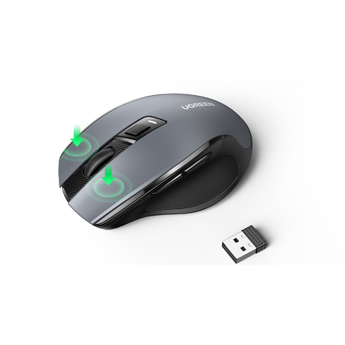 UGREEN Ergonomic Mouse with 2.4GHz Wireless Nano Receiver, 4000 Max DPI and 6 Programmable Buttons for PC and Laptops | 90855