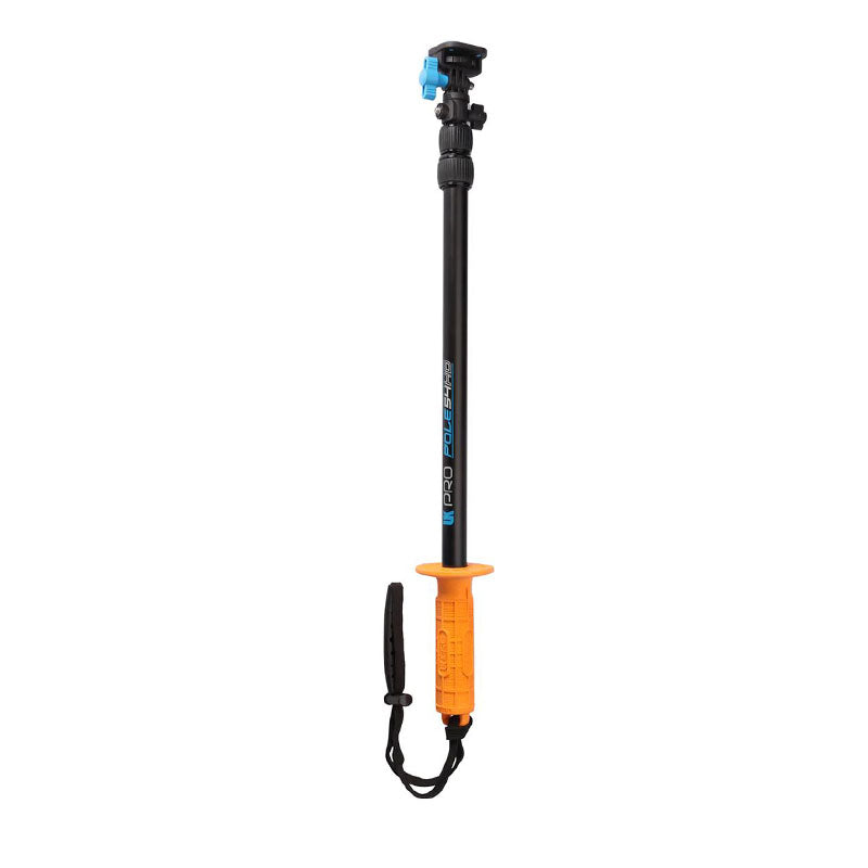 UKPRO POLE 54HD Underwater Kinetics 54" Extendable Action Camera Selfie Stick with Colored Rubber Grip, Lanyard and 1/4″-20 Mount (Blue, Orange)