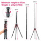 Ulanzi MT-49 Carbon Fiber Portable Camera Tripod / Light Stand with 194cm Max Height, Mid-Axis Detachable Monopod for Professional Photography