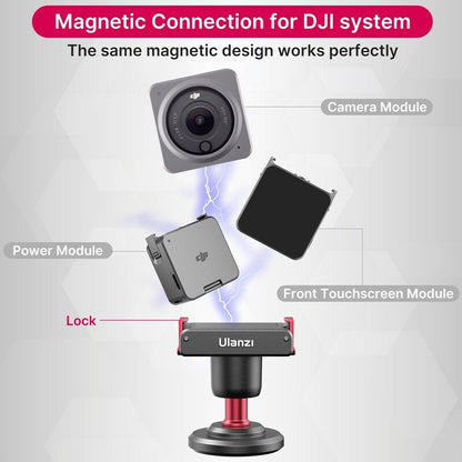 Ulanzi U-170 Magnetic Quick Release Small Head for DJI Osmo Action 2 Camera Adapter Mount with 360 Ballhead, 3M Adhesive