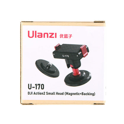 Ulanzi U-170 Magnetic Quick Release Small Head for DJI Osmo Action 2 Camera Adapter Mount with 360 Ballhead, 3M Adhesive