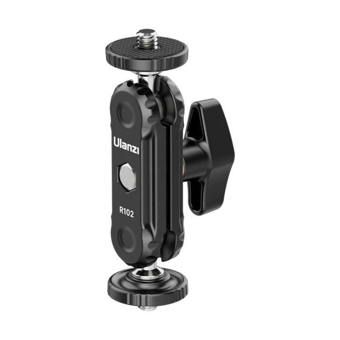 Ulanzi R102 Multi-Functional Double Ball Head with 1/4" Dual Mount Screws, 1Kg Load Capacity, 360 Degree Rotatable & 180 Degree Tilt for Photography Equipment (KIT Available) | 3058, 3059
