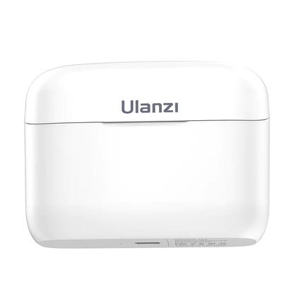 [CLEARANCE] Ulanzi J12 Wireless 800mAh Lavalier Lapel Microphone System w/ USB-C Connector with Charging Case, LED Indicators, 65ft Transmission Distance and Intelligent De-Noise Function Plug & Play for Mobile Devices (White) | 3096