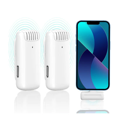 [CLEARANCE] Ulanzi J12 Wireless 800mAh Lavalier Lapel Microphone System w/ USB-C Connector with Charging Case, LED Indicators, 65ft Transmission Distance and Intelligent De-Noise Function Plug & Play for Mobile Devices (White) | 3096