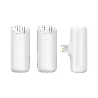 [CLEARANCE] Ulanzi J12 Wireless 800mAh Lavalier Lapel Microphone System w/ USB-C Connector with Charging Case, LED Indicators, 65ft Transmission Distance and Intelligent De-Noise Function Plug & Play for Mobile Devices (White) | 3096