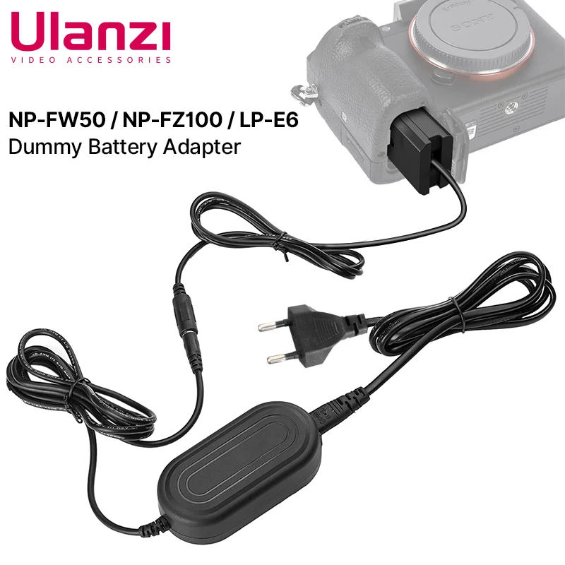 Ulanzi 2860 Dummy Camera Battery Pack for Sony NP-FW50 Compatible Cameras with AC Power Adapter | 2860