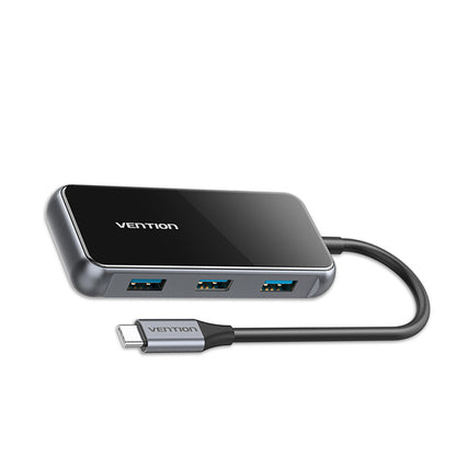 [CLEARANCE] Vention 5-In-1 USB-C Hub to USB 3.0 5Gbps Fast Charging Port Power Delivery PD Nickel-Plated Adapter Dock for Desktop, Laptop, Printer | TFDHB
