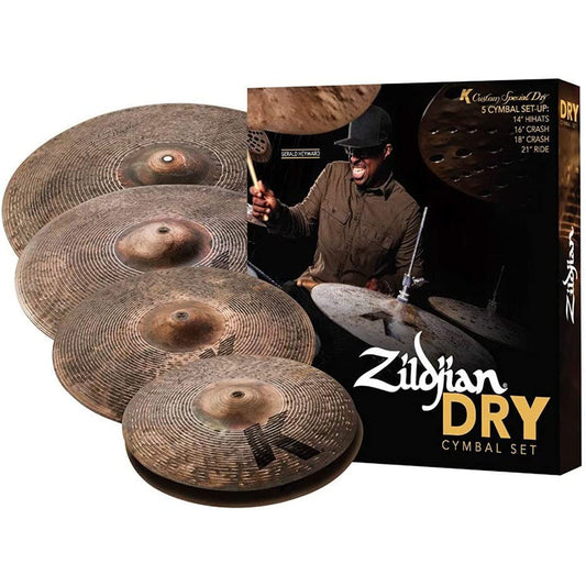 Zildjian K Custom Special Dry Cymbal Pack with 14" Hi-Hats, 16"/18" Crash and 21" Ride for Drums | KCSP4681