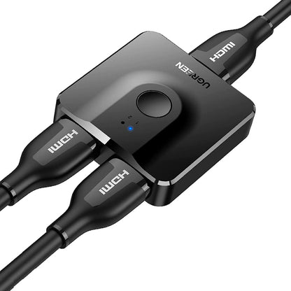 UGREEN 4K 60Hz Bi-Directional HDMI Splitter Switcher 2 Input One-Click Switch Adapter for TV, Laptop PC, Monitor, Projector (Black) | 50966