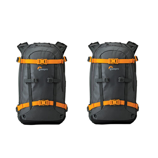 Lowepro Whistler 350 / 450 AW Backpack for Cameras or Accessories with Weather Cover, Top and Side Access, fits 13"-15" Laptop (Gray)